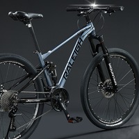 Vélo de montagne Lanling Lan Ling Pioneer à suspension souple pour adultes, hommes, femmes, adolescents, avec amortisseurs doubles avant/arrière à quatre points d'attache