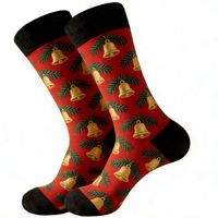 Chaussettes en coton tendance pour hommes, motif jacquard classique de Noël, chaussettes décontractées pour les fêtes d'hiver, idéales pour offrir