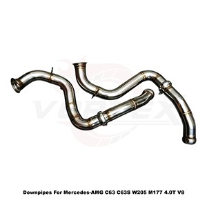 ท่อลงเทอร์โบ Vortex SS304 สำหรับ Mercedes-AMG C63 C63S W205 M177 4.0T V8 BiTurbo แบบตรงรุ่น ขัดเงาแบบกระจก เพิ่มประสิทธิภาพการปรับแต่ง - Product Image 4