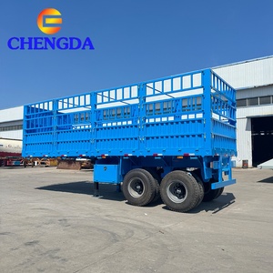 Venta Directa de Fábrica: Semirremolque de 2 Ejes <span class=keywords><strong>con</strong></span> Barandas de Acero para Transporte de Carga Pesada - Product Image 1