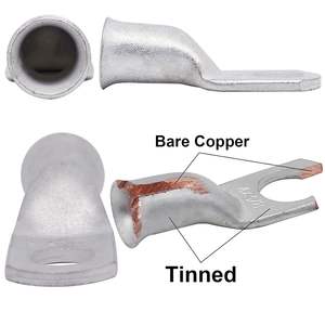 Terminales de crimpado de alambre de cobre 4AWG de 1/4 de pulgada con tubo termorretráctil 3:1 para conectores de cable de batería, grado marino - Product Image 4