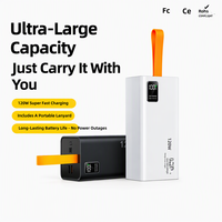 Batterie Externe Portable Universelle OEM en Plastique avec Cordon, Charge Rapide Bidirectionnelle PD Haute Capacité 120W, Vente en Gros