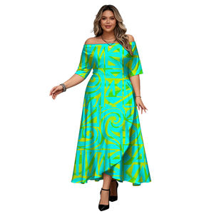 夏の新しい女性のドレスカスタム服女性プラスサイズの床の長さのドレス半袖 - Product Image 2