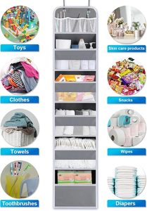 Over the Door Organizer 6 Shelf with 8 <b>Large</b> Pockets Behind Door Organizer for Bathroom Bedroom Dorm - Product Image 3