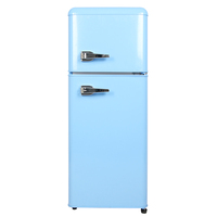 Réfrigérateur rétro esthétique 156L Réfrigérateur rétro intemporel Réfrigérateur de style héritage avec poignée Mini-bar réfrigérateur BCD-156WR