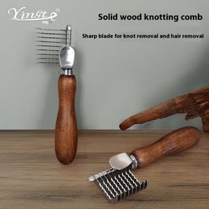 Dapat disesuaikan sisir rambut anjing simpul terbuka kayu sisir kecantikan desain seperti pisau Walnut untuk kucing persediaan hewan peliharaan bulu untuk membersihkan - Product Image 2