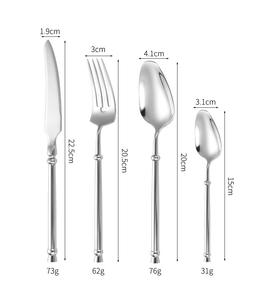 Ensemble <span class=keywords><strong>de</strong></span> couverts en acier inoxydable 304 réutilisable élégant poli couteau <span class=keywords><strong>fourchette</strong></span> cuillère vaisselle pour <span class=keywords><strong>la</strong></span> maison et <span class=keywords><strong>la</strong></span> restauration - Product Image 2