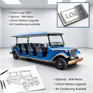 Voiture électrique vintage convertible 5 rangées 14 places, idéale pour les réceptions de vacances, l'<span class=keywords><strong>immobilier</strong></span> et le tourisme panoramique - Product Image 3