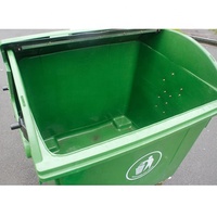 1100 Litres L'industrie Plastique Conteneur D'expédition Roues Poubelle Avec Couvercle en Forme De Dôme