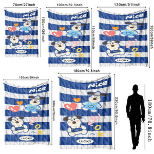 Manta de Franela con Dibujos Animados de Perros, Manta para Siesta, Reversible, Cálida y Acogedora para Cama, Sofá, Personalizada, OEM, ODM - Product Image 2