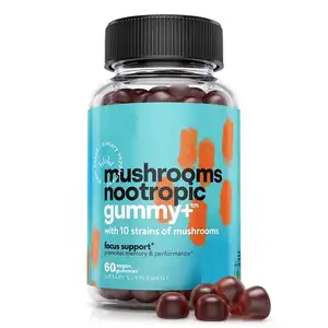 OEM Halal Vegan Lion's Mane Mushroom Gummies Organic Nootropic Brain Memory Suplemento para adultos Mushroom Nootropic Gummy