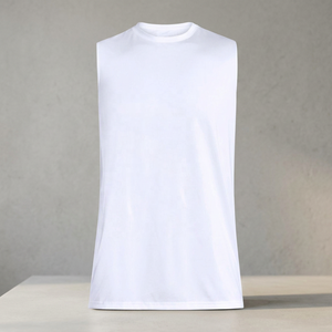 เสื้อกล้ามกีฬาผู้ชายไซส์ใหญ่ ผ้าโพลีเอสเตอร์/คอตตอน ระบายอากาศ แห้งเร็ว สำหรับออกกำลังกาย ฟิตเนส ยิม รับสกรีนโลโก้ รุ่นใหม่ - Product Image 1
