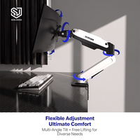 Soporte de Brazo para Monitor Individual Senjiang Premium con Resorte de Gas, Ajustable en Altura, con Abrazadera para Pantallas de 13-32 Pulgadas, para Juegos y Oficina