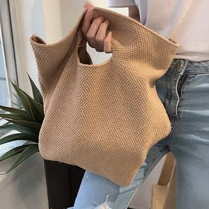 Graziosa borsa all'uncinetto a forma di vaso di fiori morbida e Casual in maglia di poliestere con chiusura aperta da donna Shopping quotidiano <span class=keywords><strong>Vintage</strong></span> - Product Image 2