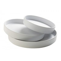 Assiette en mélamine en mélamine de qualité supérieure, bol en mélamine empilable assiettes en plastique simplistes et élégantes couleur de fête émail rond