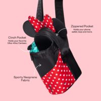 Sac bandoulière personnalisé Minnie Mouse à pois rouges pour bouteille d'eau, compatible avec les gobelets de 16 à 40 oz, avec sangle