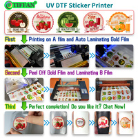 Rouleau de machine d'autocollant d'imprimante de uv A3 DTF 30cm 42cm tout en un 2 en 1 2 en 1 petite mini imprimante UV DTF avec plastifieuse