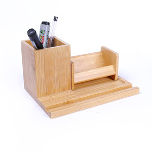 [Personnalisable] Porte-stylos/Organisateur de style bambou pour bureaux, support de téléphone, porte-cartes de visite et rangement - Product Image 1
