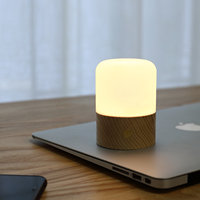 Lampe de table diffuseur d'arômes moderne en bois massif sans fil à piles DC, lumière chauffante pour huiles essentielles, veilleuse de chevet à commande tactile