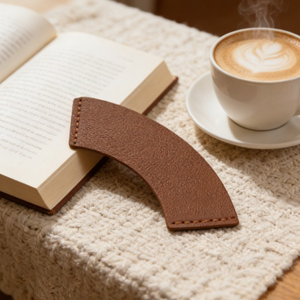 Marque-<span class=keywords><strong>page</strong></span> minimaliste en cuir PU en forme de croissant, étiquettes de lecture portables pour carnet, clip de <span class=keywords><strong>page</strong></span> d'angle de livre - Product Image 4