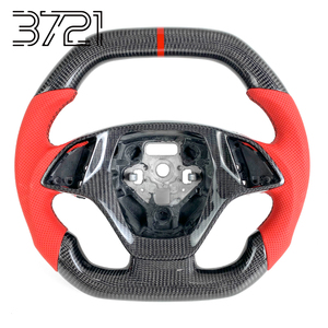 Volant sport en cuir rouge et fibre de carbone pour Chevrolet Corvette C7 Stingray Z06 Grand Sport ZR1, intérieur 2014-2019 - Product Image 1