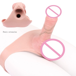 FAAK Silicone Hollow <b>Dildo</b> Pants Realistic Extender Penis Enlargement Extension Male Underwear Silicone Pants Penis Extender - Product Image 1