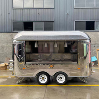 Camions de restauration COGSUN en acier inoxydable, bar à café, remorque de cuisine mobile, hot-dogs, hamburgers, pizzas, barbecue, camion de restauration rapide entièrement équipé
