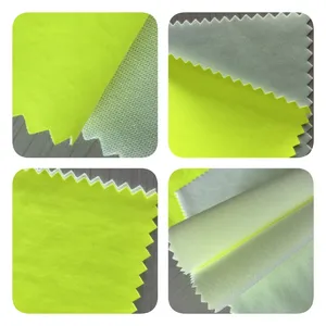 J9/RCESU 100D malha poli jersey PU HV cor membrana roupas de trabalho tecido fluorescente ao ar livre tecido