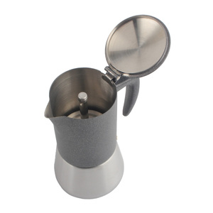 Cafetera Moka Moderna de Dos Tonos en Acero Inoxidable con Revestimiento de Granito, Apta para Inducción - Product Image 5