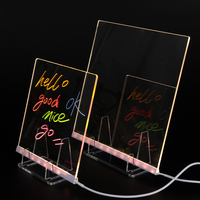 Tableau effaçable à sec en acrylique personnalisé avec lumière et support à DEL pour le bureau, l'école et la maison.