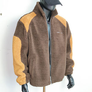 <span class=keywords><strong>OEM</strong></span> 맞춤 제작 남성용 겨울 코트 플리스 자켓 단색 포켓 집업 자켓 공장 맞춤 셰르파 플리스 자켓 - Product Image 3