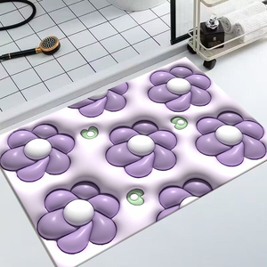 Tappeto Antiscivolo Assorbente d'Acqua con Stampa 3D Cartoonesca, Antibatterico, ad Asciugatura Rapida, Lavabile, in Memory Foam per Ingresso - Product Image 2