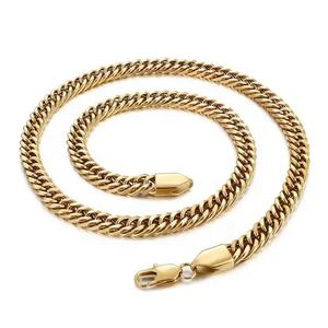Cadena de Eslabones Cubanos de Acero Inoxidable 316L para Hombre, Estilo Hip Hop, Color Personalizable, Chapado en Oro PVD de 18k, Gruesa - Product Image 1