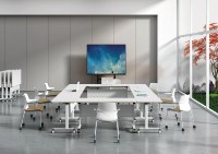 Bureau moderne Table de formation pliante en métal mobile au design simple Table pliante personnalisable Bureau d'école Bureau d'académie