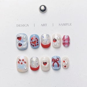 Nouveaux <span class=keywords><strong>faux</strong></span> ongles carrés en acrylique colorés faits à la main, 10 pièces, motif design, vente en gros - Product Image 2