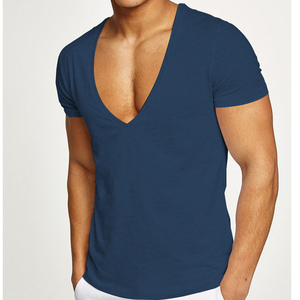 <span class=keywords><strong>T</strong></span>-<span class=keywords><strong>shirt</strong></span> di Design all'ingrosso alla moda con <span class=keywords><strong>scollo</strong></span> a <span class=keywords><strong>v</strong></span> magliette da uomo personalizzate - Product Image 6