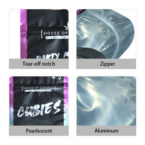 ถุงไมลาร์แบบกำหนดเองพิมพ์ลายพิเศษ รูปทรงพิเศษ กันกลิ่น ซิปล็อค โฮโลแกรม ตัดแบบไดคัท ขนาด 3.5 กรัม 1 ออนซ์ 28 กรัม สำหรับใส่ขนมเยลลี่ อาหาร - Product Image 3