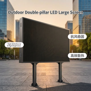 Pantalla LED Grande de Doble Poste para Exteriores, IP65 Impermeable, 7000cd de Brillo, Legible Bajo la Luz Solar, con Soporte de Pie - Product Image 1