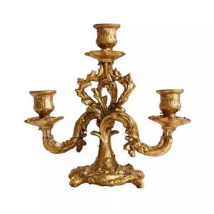 Bougeoir en résine synthétique de style baroque français vintage, spot européen de luxe, romantique, pour mariage, <span class=keywords><strong>dîner</strong></span> aux chandelles, ornement artisanal - Product Image 1