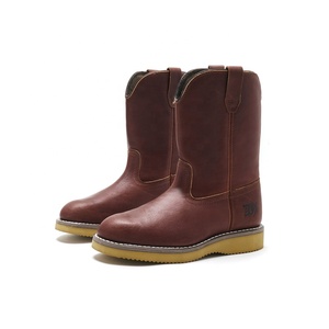 Elkland Custom Composite Toe Men's <b>Work</b> <b>Boots</b> Wholesale Genuine <b>Leather</b> Upper Anti-Slip PU Outsole High Industrial Use All - Product Image 6