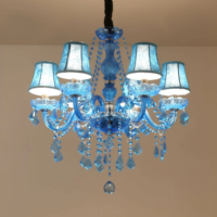 Lustre en cristal bleu créatif JYLIGHTING certifié TUV pour salon, bar, design unique, luminaire suspendu au plafond