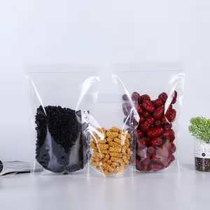 Bolsas de embalaje de alimentos para aperitivos 100G 200g bolsas de plástico transparente con cierre hermético