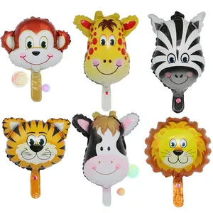 Шарик из алюминиевой пленки с головой животного, шарик из фольги с головой оленя, обезьяной головой, львом, Тигром для рекламных детских игрушек