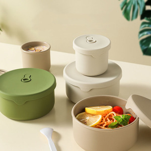 Petit gobelet à collation en silicone pour <span class=keywords><strong>repas</strong></span> congélateur bol à soupe ensemble rond en silicone pour le stockage des aliments boîte à lunch avec couvercle pour enfants <span class=keywords><strong>bébé</strong></span> - Product Image 1