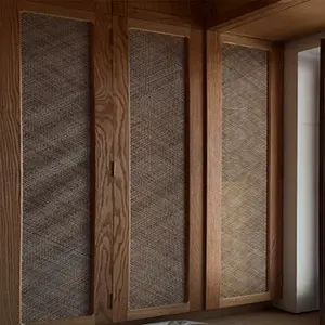 Kast Kledingkast Deur Ontwerpen Rotan Houten Kast Deur Massief Hout Rotan Garderobe Deuren