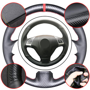 Housse de <span class=keywords><strong>volant</strong></span> de voiture en cuir microfibre fibre de carbone pour <span class=keywords><strong>Fiat</strong></span> Bravo Doblo Opel Combo Grande <span class=keywords><strong>Punto</strong></span> Linea Qubo - Product Image 1