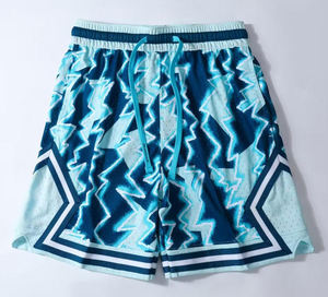 2425 yeni erkek diz boyu basketbol futbol şort yüksek kalite yaz sokak moda İpli kapatma ile katı desen - Product Image 2