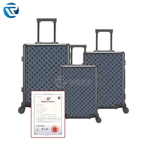 Valise à bagages en cuir personnalisée en usine Valise de voyage design Valise à bagages cabine en aluminium Valise Trolley