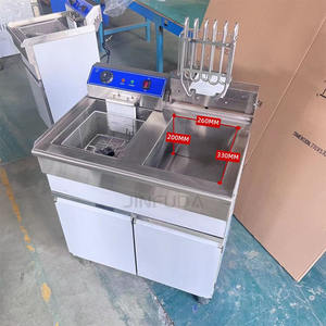 Restauration rapide Restaurant Cuisine commerciale Plus grande <span class=keywords><strong>friteuse</strong></span> à <span class=keywords><strong>double</strong></span> cuvette avec système de filtrage automatique de l'huile - Product Image 4