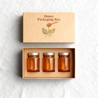 Caja Rígida de Cartón Kraft Biodegradable para Miel con Separador, Caja de Regalo Ecológica con Impresión Personalizada para Frascos de Vidrio de Miel